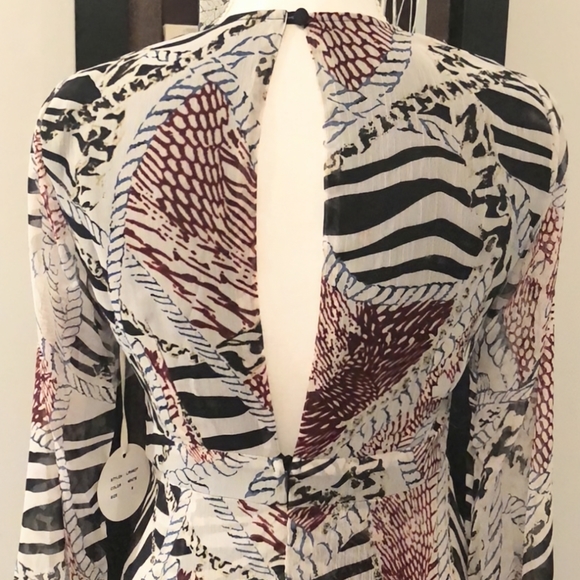 Luxxel Romper Semi-Sheer, Multi Color Print Skirt, Size Medium, Worn Once - Picture 5 of 12